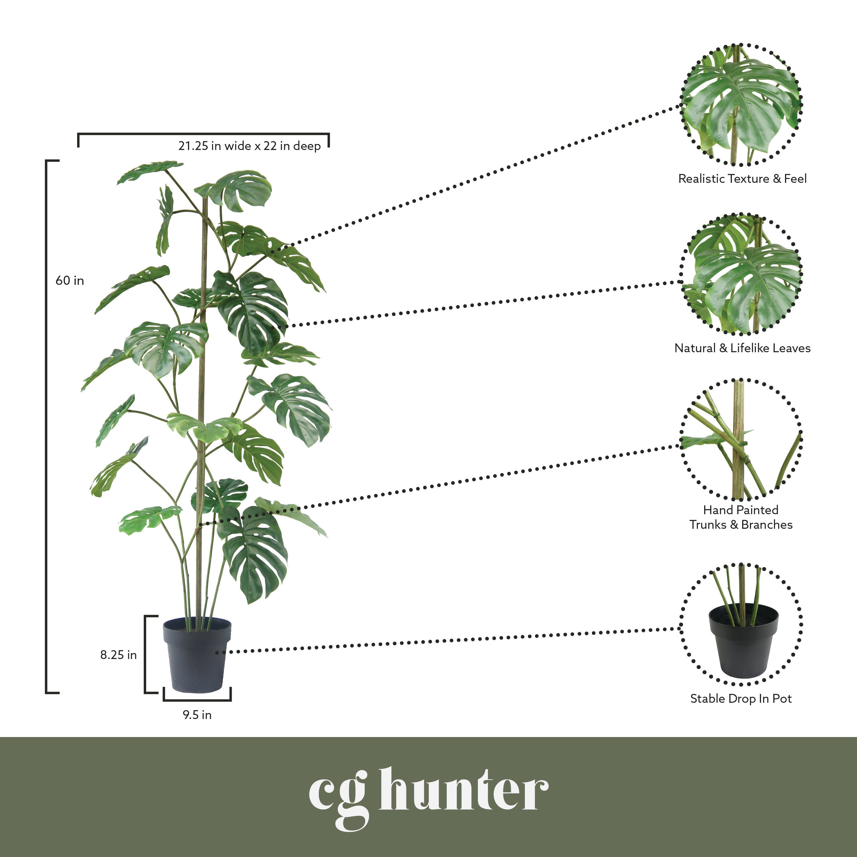 Faux Monstera Tree