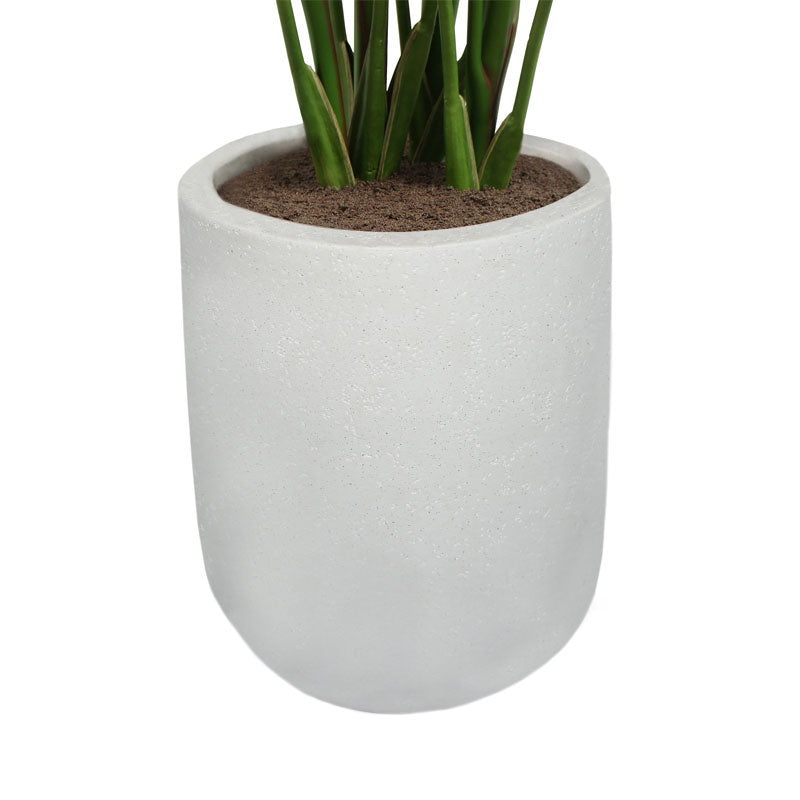 Bird of Paradise Faux Tree in Modern Gray Planter