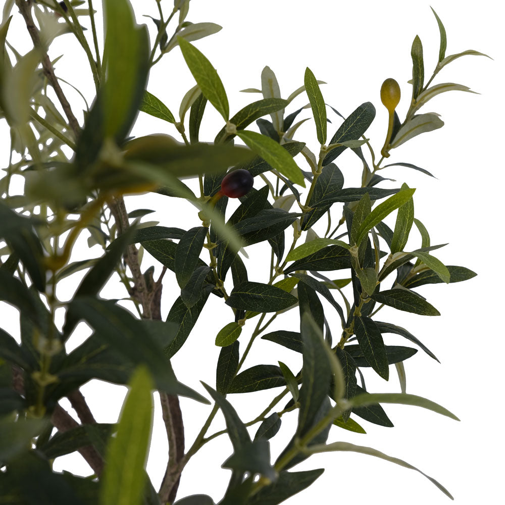 Faux Potted Olive Tree in Black Pot