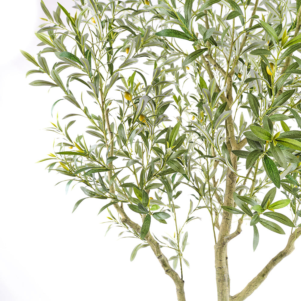 Faux Olive Tree with Artisan Mediterranean Planter