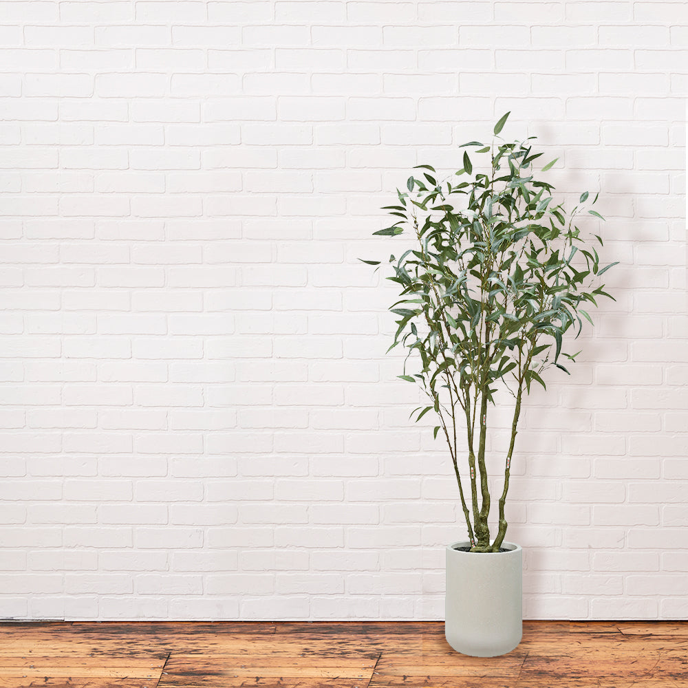 Artificial Willow Eucalyptus Tree 7' with Artisan Planter