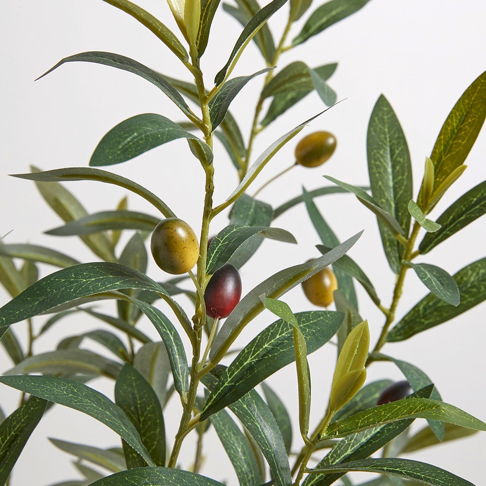 Faux Olive Topiary Tree with Mediterranean Pot