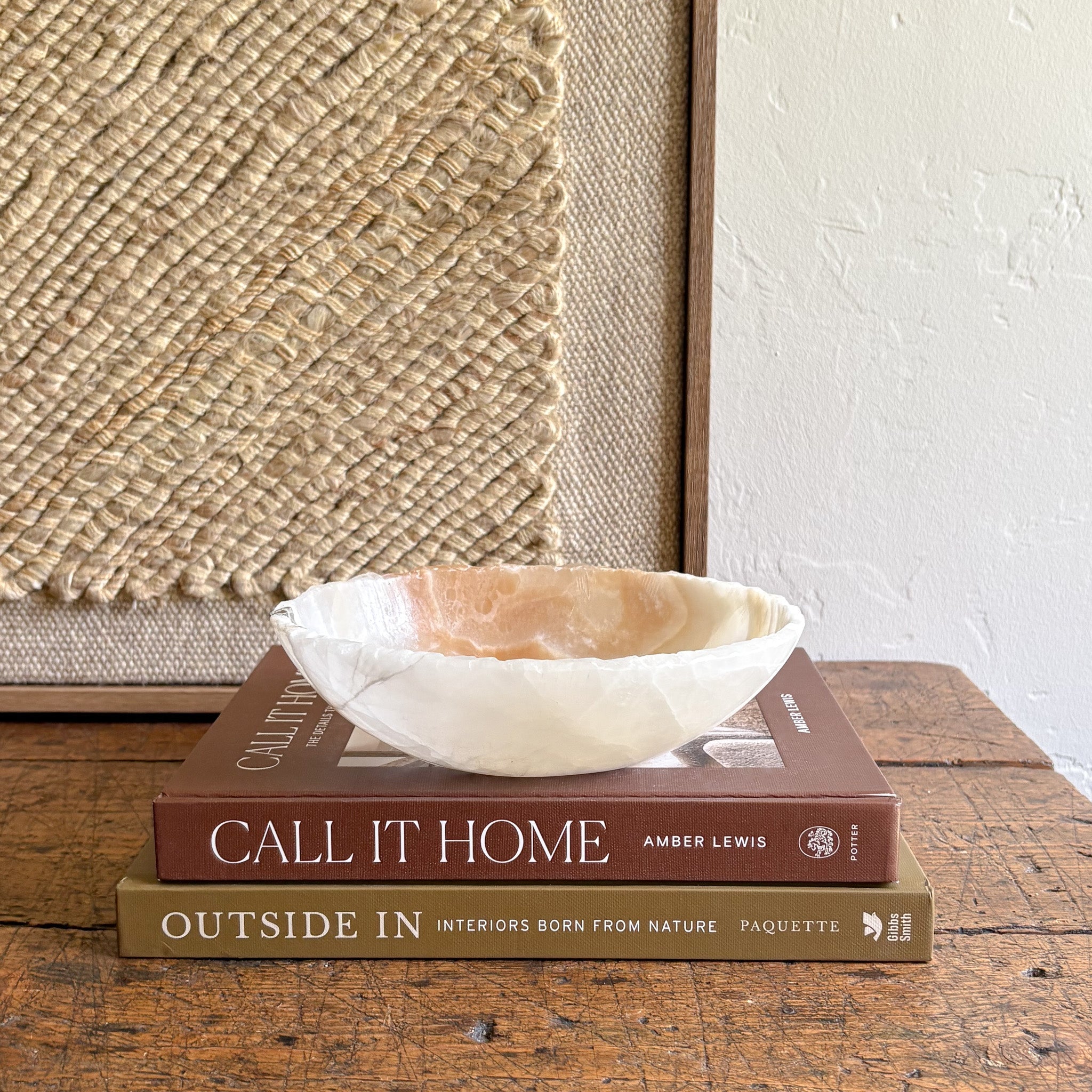 Hand Carved Amber Onyx Bowl