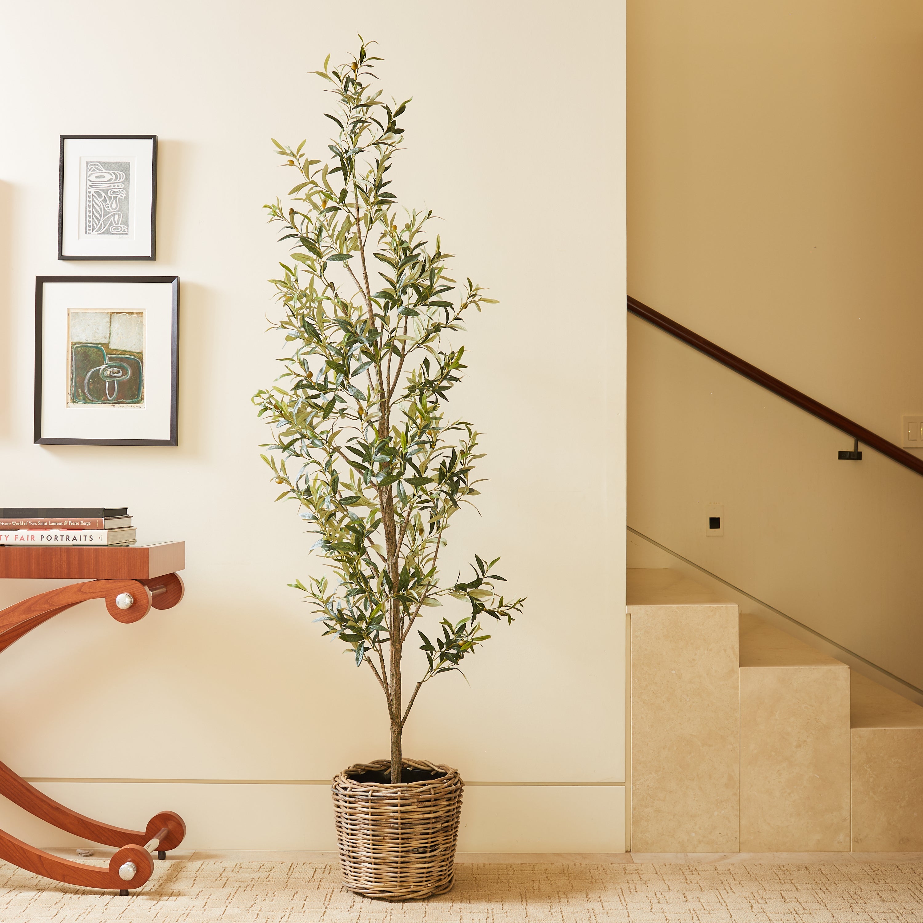 Slim Faux Olive Tree