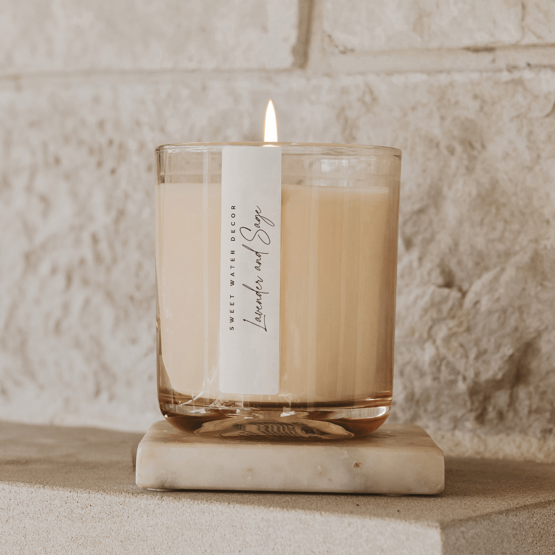 Lavender and Sage Soy Candle - Tinted Glass Jar - 12 oz
