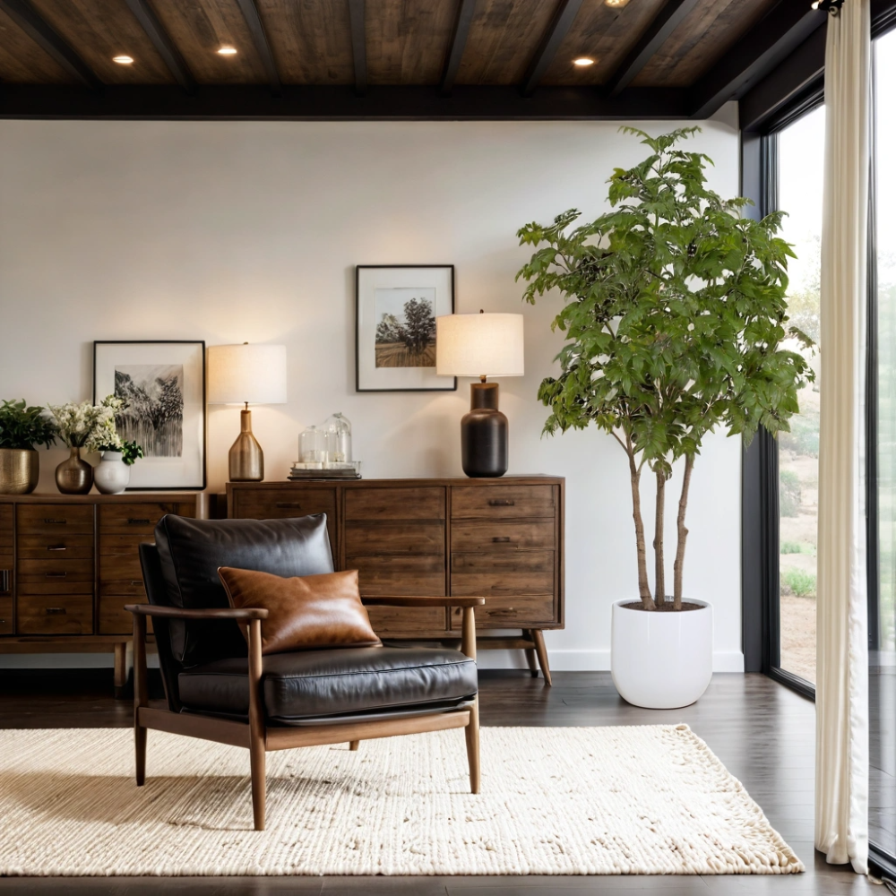 Faux Potted Sumac Tree