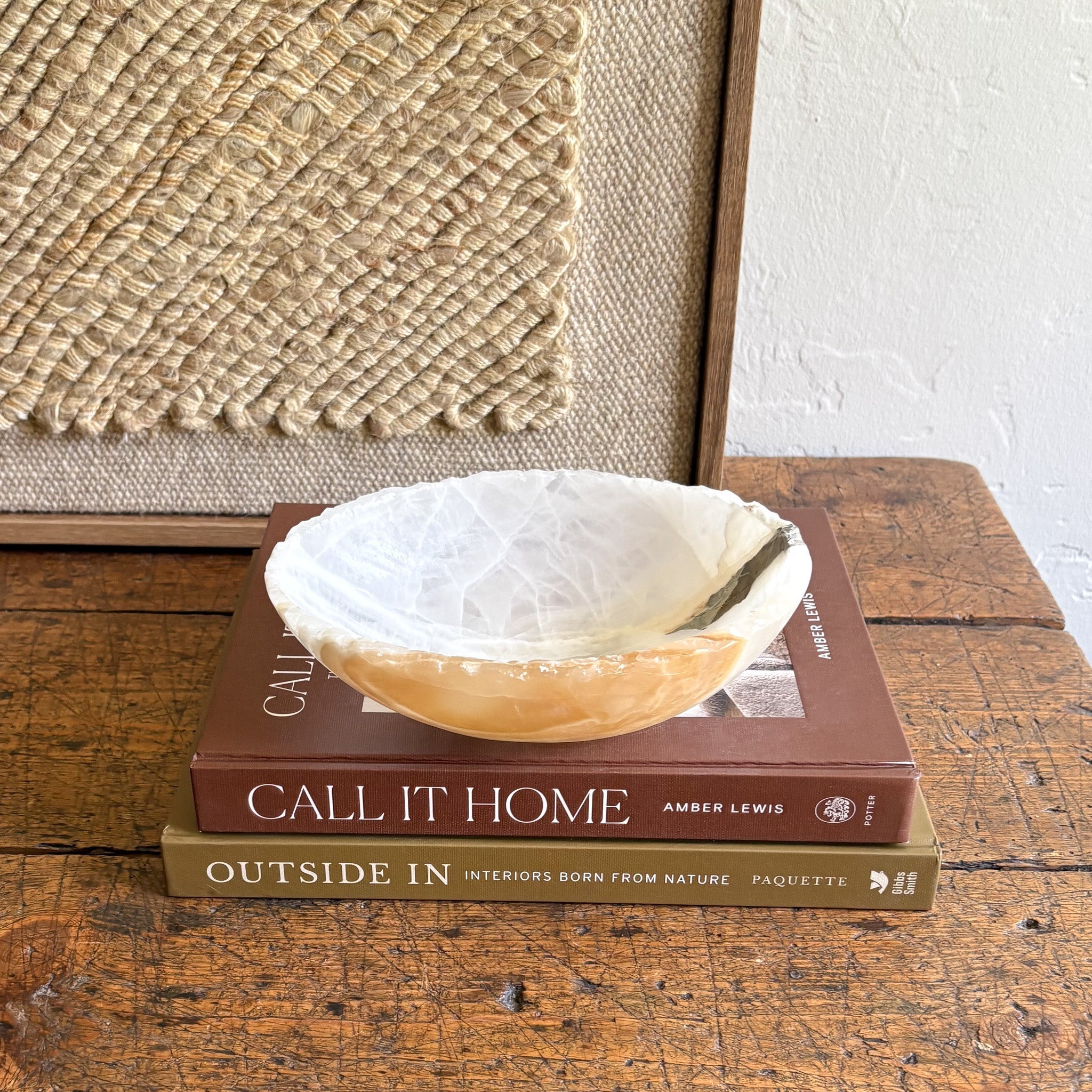 Hand Carved Amber Onyx Bowl