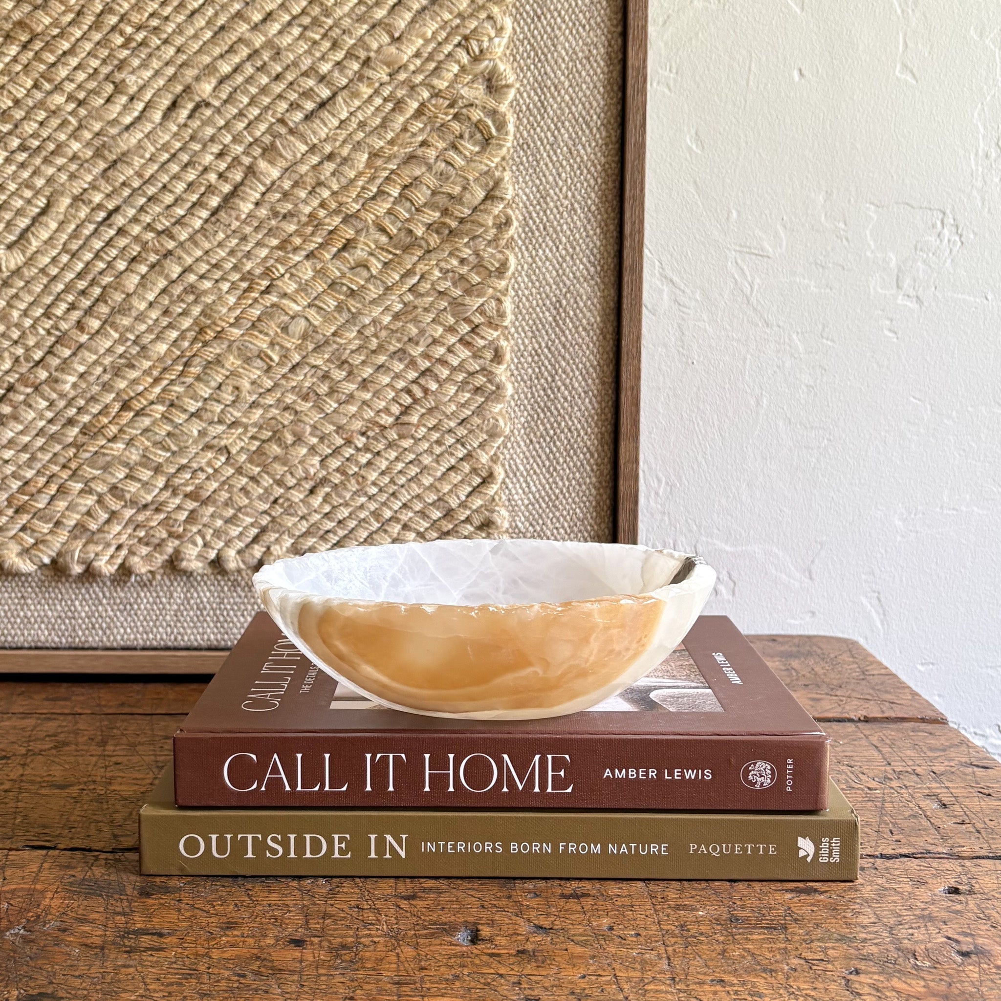 Hand Carved Amber Onyx Bowl