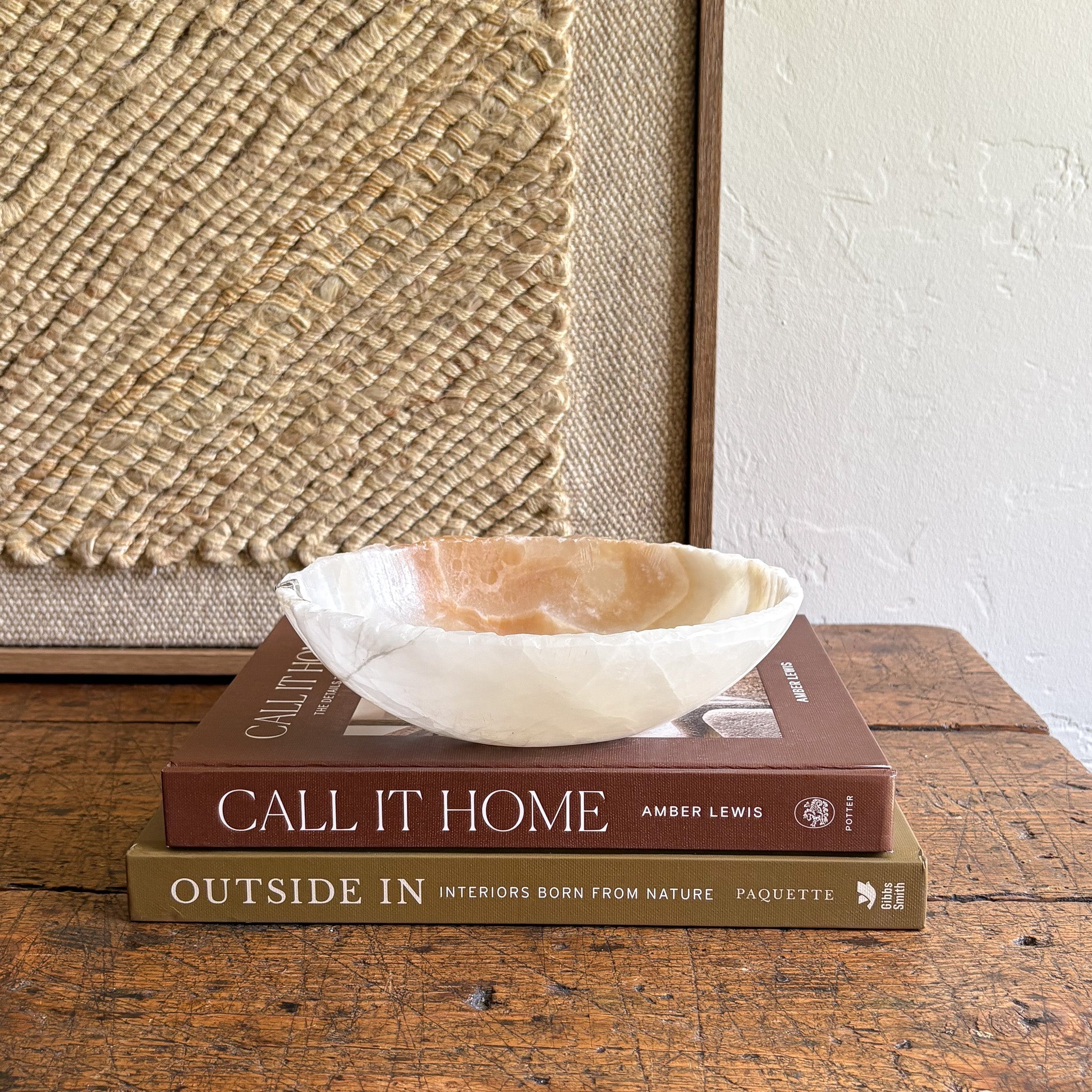 Hand Carved Amber Onyx Bowl