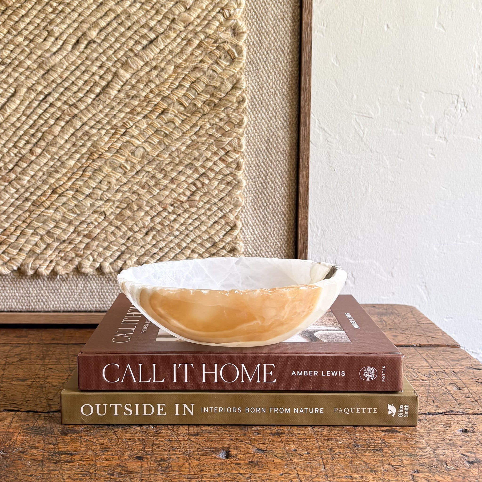 Hand Carved Amber Onyx Bowl