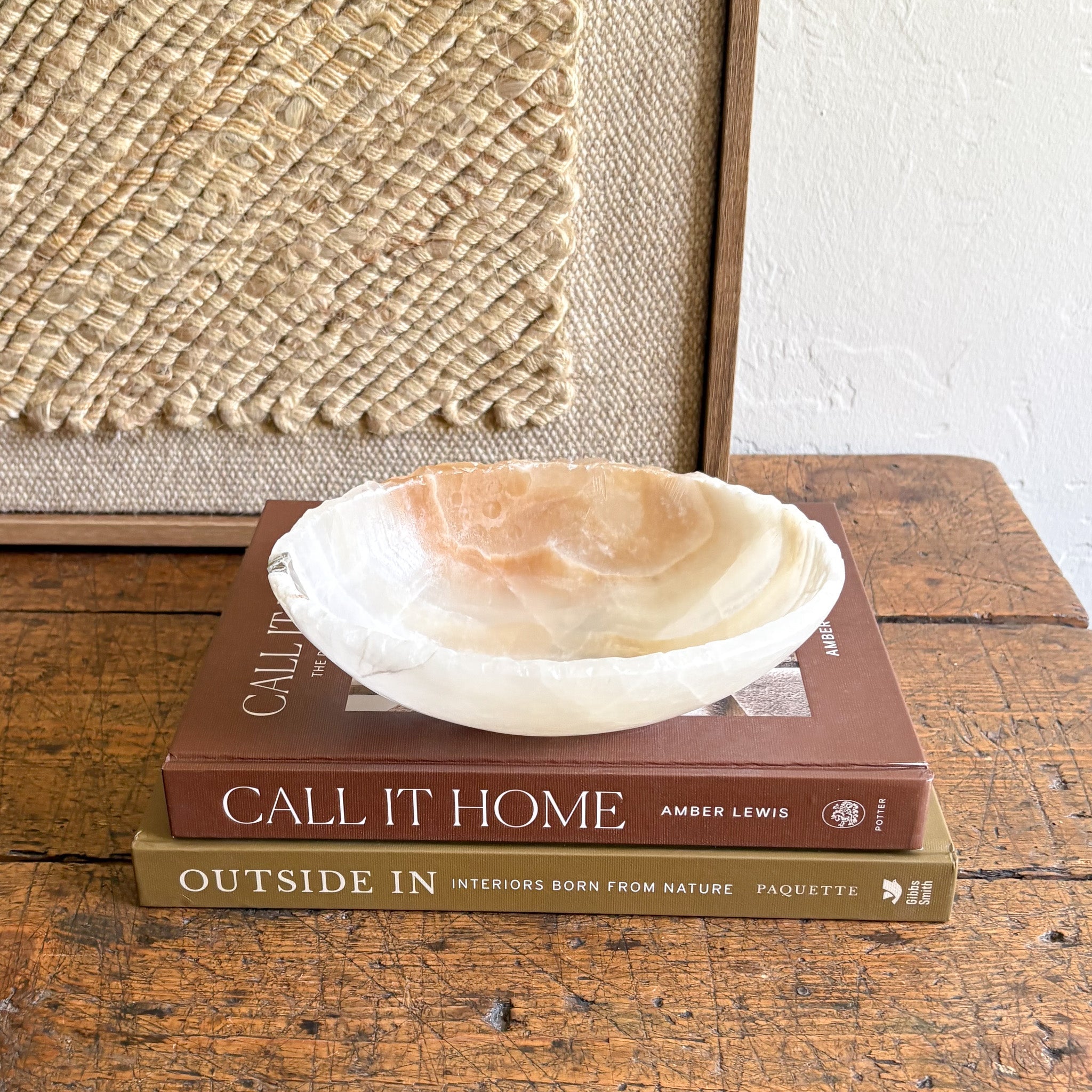 Hand Carved Amber Onyx Bowl
