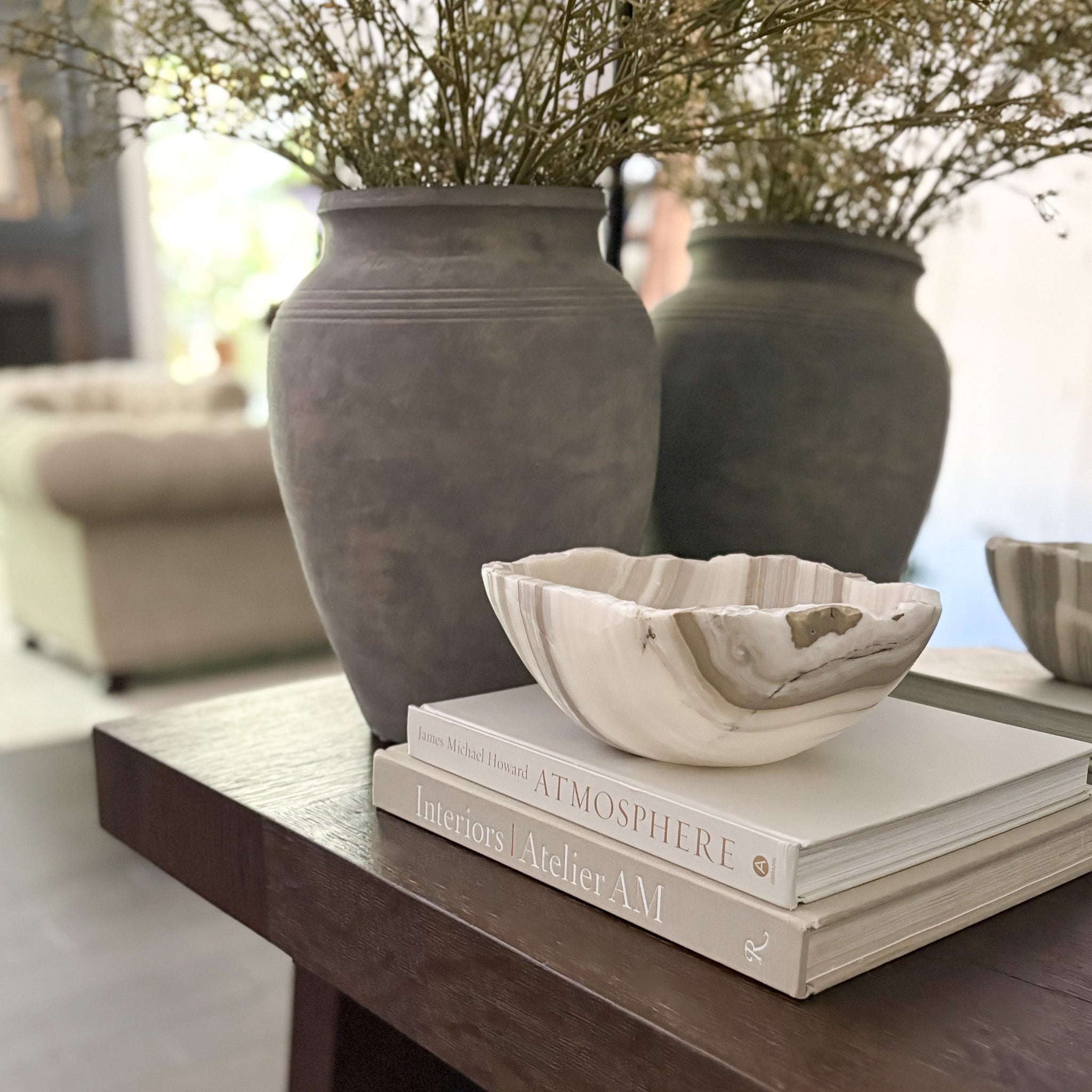 Hand Carved Grey Onyx Bowl