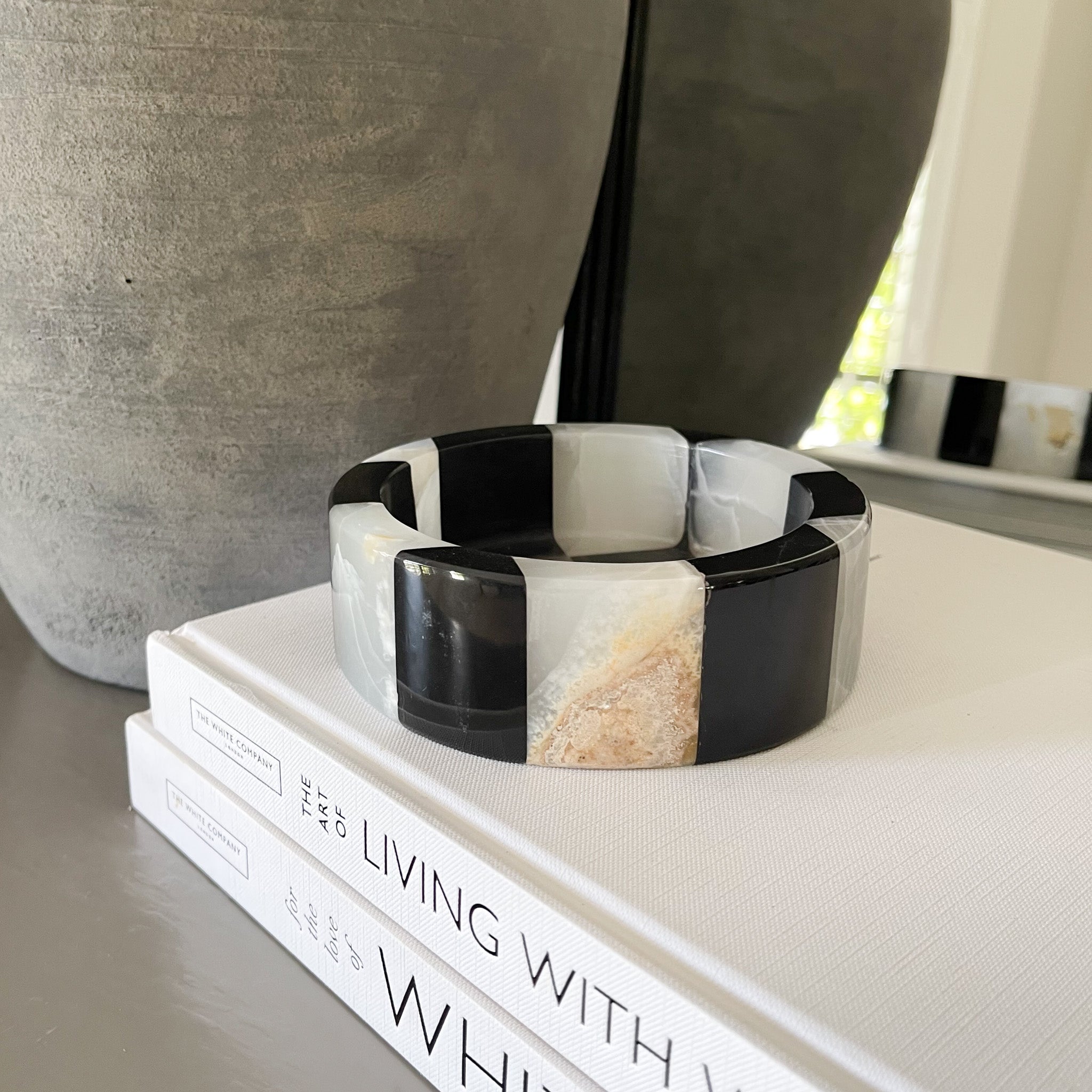 Onyx and Marble Checker Dish